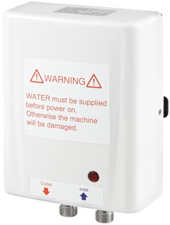 Durchlauferhitzer, Warmwasser Elektro Boiler, 3500W 230V Klein Elektrischer, Stufenlose Temperaturwahl von30-75 °C, Steckerfertig, IPX4, für Wohnungen, Hotels, Restaurants, Büros, Schulen und Krankenh