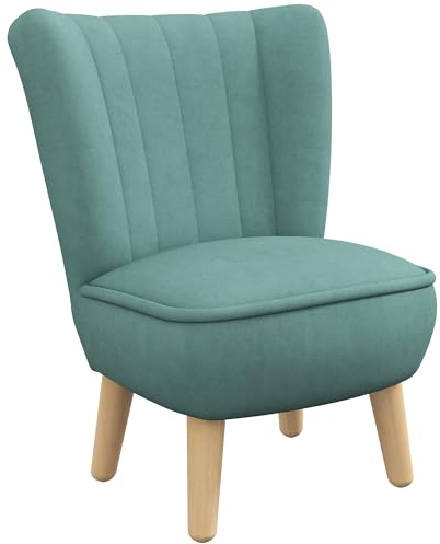 AIYAPLAY Kindersessel, Kindersofa mit Samtoptik, Holzbeine, Kinderstuhl für Kinderzimmer, Spielzimmer, Hellblau