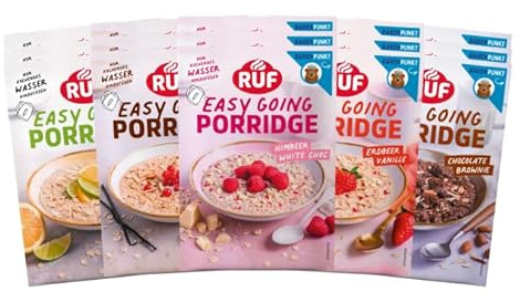 RUF Probier Set Porridge Lieblinge (15 Stück), 3 x 5 verschiedene Sorten Instant Haferbrei für ein schnelles und gesundes Frühstück, 15 x 65g Beutel