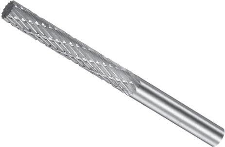 CoCud Tungsten Carbide Rotary Burrs File, 5mm Shank 5mm Dia, Double Cut Cylinder Shape Rotary Burrs Tool - (Applications: for Metal Carving)