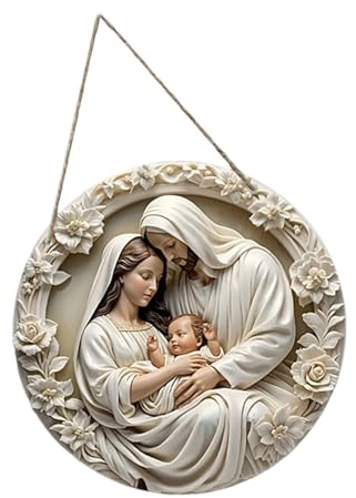 bnsggl Wandbehang aus Holz mit Jesus und Mutter Maria, für Zuhause, Büros und Kirchen