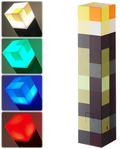 Vmxlso Lampada da Parete Torcia, Lampada da Notte con 4 Colori, 28cm Luce Notturna, Lampada da Comodino Ricaricabile USB, Lampada Notturna per Bambini Sala Giochi, Camera da Letto