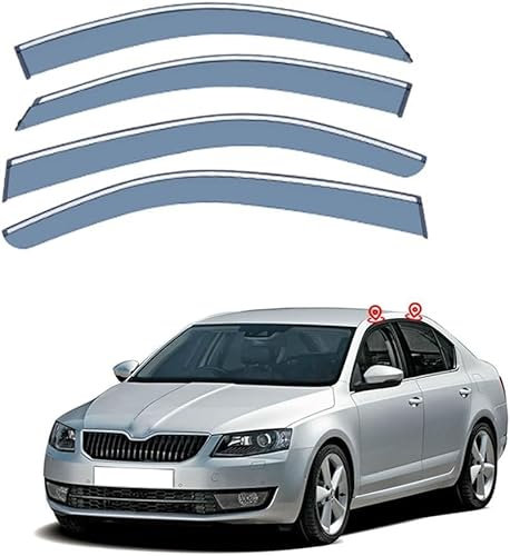YJTYC Windabweiser für Skoda Octavia Sedan 5E 2015-2020, Autofenster Regenschutz Regenabweiser Anklebbare Deflektoren Luftabweiser Beschattung 4 Stück