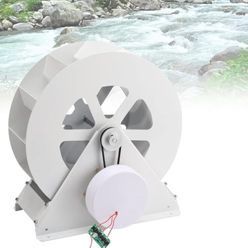 VNATWGOO Microgenerador HidroeléCtrico para Exteriores De 50 W/100 W, para Estanques, Arroyos, RíOs, Canales, Generador De EnergíA HidroeléCtrica De Rueda De Agua De Baja Velocidad,100W