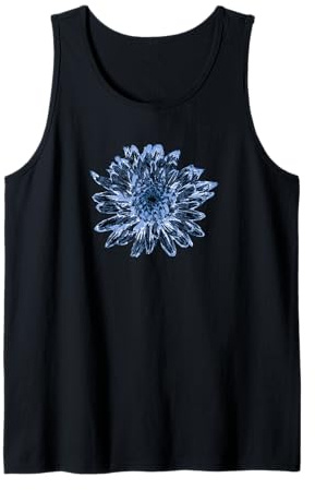 Fleur de dahlia noire et bleue Débardeur