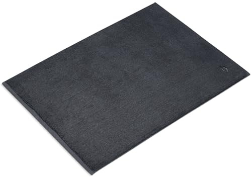 herzbach home Premium Badvorleger PURA | 60 x 90 cm extra groß | 100% Baumwolle | Extra weich | Badteppich | Farbe: Anthrazit