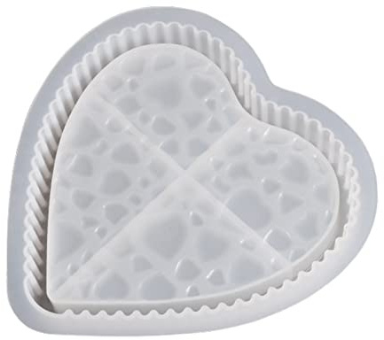 Stampo in silicone con fondo a forma di cuore con diamanti Stampo per scatole di gioielli Stampo in resina epossidica per realizzare vassoio artigianale fatto a mano Stampo in silicone per resina