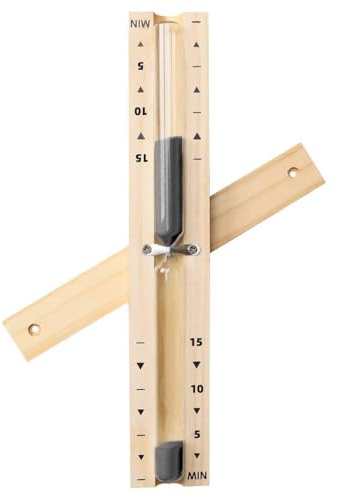 Sauna Sand Timer Hourglass 15 Minute, Rotating Wood Black 15 Min Sand Clock, Reloj De Arena, Heat Resistant Wooden Hour Glass Sandglass for Sauna Room, SPA