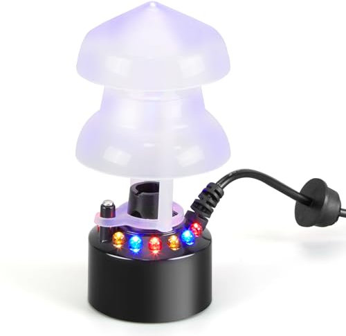 FITNATE Splash Guard Ultrasonic Mist Maker,12 LED Mister Fogger Water Fountain Pond Fog Machine Atomizer Air Humidifier, Mini Size Large Capacity of Mist,UK Plug,Perfect for Halloween,Holidays,Party