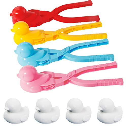 Bebester Snowball Maker, giocattoli da neve a forma di anatra, giocattoli all'aperto, palla da neve, clip per palle di neve, combattimenti, divertimento, attività all'aperto