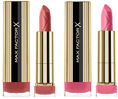 Max Factor Colour Elixir Lipstick with Vitamin E, Shades Nude Rose 015 + English Rose 090 (Pack of 2)