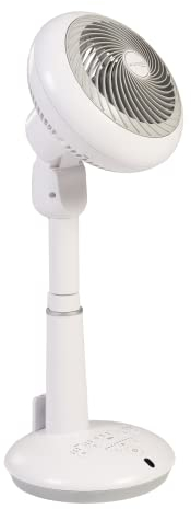 Iris Ohyama Woozoo Tower Fan, 37㎡, Pedestal Fan, White, 10 Speeds, Remote Control, DC Motor, Quiet 25 db on Low, Multidirection Oscillation, 8Hr Timer, Air Circulator, Night Mode, Powerful STF-DC15T