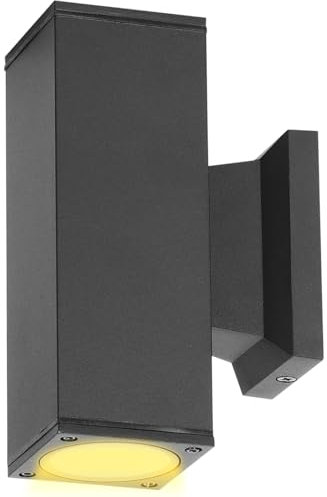 Aigostar Lampada da Parete Esterno Impermeabile IP65, GU10 Alluminio Up Down, Applique Moderna per Muro Portico Corridoio Terrazza, Nero