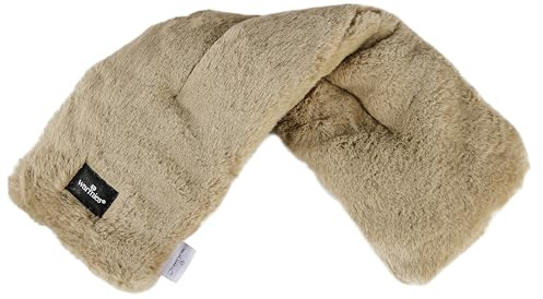 Warmies Mikrowellen-Nackenwickel, Erwärmbares Heizkissen mit Duft nach französischem Lavendel, Kühlen im Gefrierschrank für Kühlende Linderung, Farbe Latte