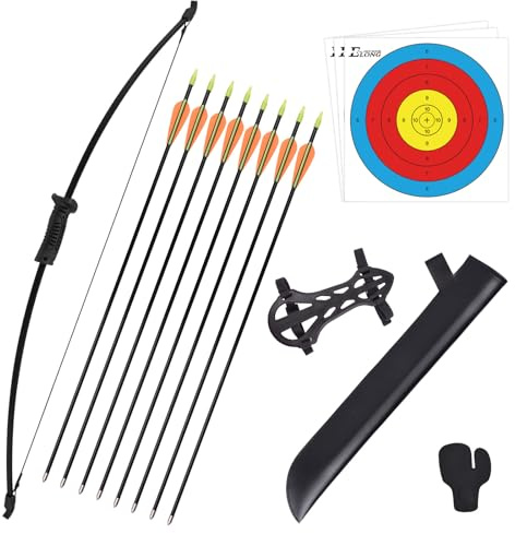 ELONG OUTDOOR Recurve Bow and Arrow Set with 8 Arrows & Accessories