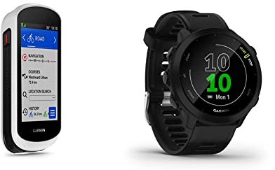 Garmin Edge Explore 2, 3-inch Bike Computer, with Intuitive GPS & Garmin Forerunner 55 Easy to Use Lightweight GPS Smartwatch, Safety and Tracking Features, Black