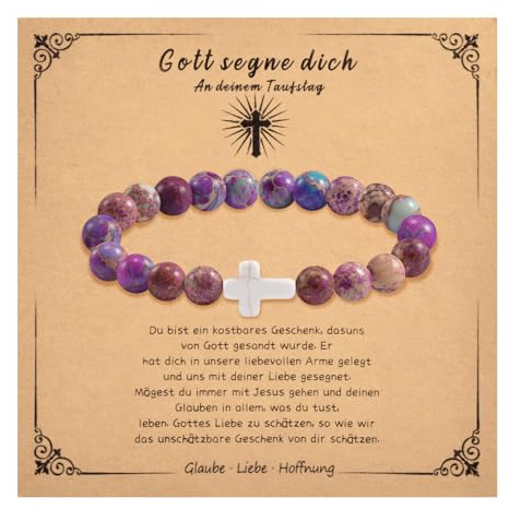 BOCHOI Kreuz Armband Perlenarmband Damen Christliche Geschenke Valentinstag