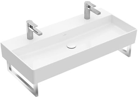 Villeroy & Boch Memento 2.0 Wandwaschbecken, 1000 x 470 mm, mit Überlauf, ungeschliffen, 4A22A4, Farbe: Weiß Ceramicplus
