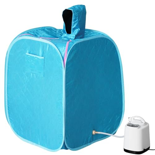 YJINGRUI Dampfsauna 2L Mini sauna infrarouge Zweipersonensauna Home Spa dampfsauna für zuhause 90 x 120 x 105 cm (bleu)