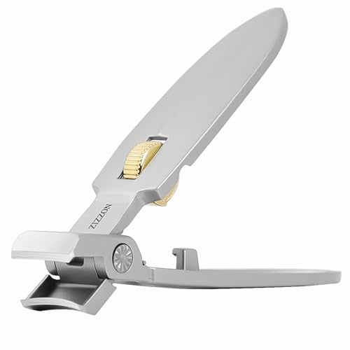 ZIZZON, Nagelknipser mit breiter Öffnung für dicke Nägel, ultrascharfer Nagelknipser mit Auffangvorrichtung und Verriegelung, ergonomischer Hebel, robuster Knipser für Finger- und Zehennägel