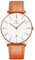 aswan watch Flache Damen Analog Quarz Armbanduhr mit Lederarmband, Datum, 2 Zeiger, 39 mm Gehäusegröße