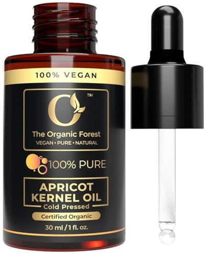 Olio di albicocca biologico USDA - Olio naturale spremuto a freddo per la cura della pelle e dei capelli - Olio ideale per massaggi e idratante per il cuoio capelluto - Olio puro di semi di albicocca