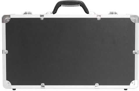 Maletín rígido de aluminio negro a prueba de golpes caja de herramientas con espuma para instrumentos de prueba, cámaras, herramientas, piezas de instrumentos mecánicos de garaje (50.00 x 28.00 x