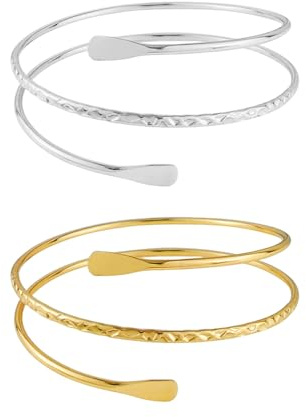 2 Pieces Of Metal Arm Rings, Cuff Bracelets, Twisted Personalized Arm Rings, Open Adjustable Arm Rings, Sleeve Fixing Rings, Arm Decorations