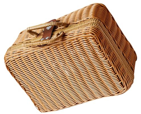 LALADEFIEE Caja De Almacenamiento Retro De Imitación Organizador De Mano Para Decoración De Bodas y Fotografía