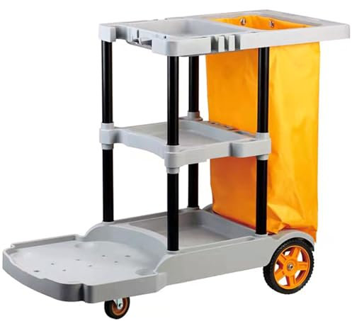 Reinigungswagen Vielseitiger Reinigungswagen für den Haushalt mit Universalrädern, maximale Tragkraft 150 kg, leicht zerlegbar, für Küchen in Schulen, Büros(Gray-)