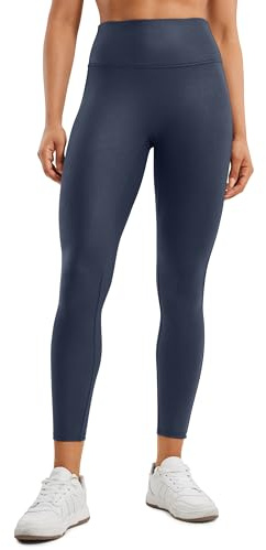CRZ YOGA Faux Leather Leggings 25 Riktigt marinfoliemönster S