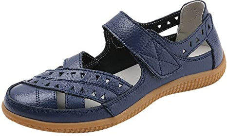 Skor breda K dam ballerina ventilerande snörskor för kvinnor, platta fritidsskor, unisex, lätta nätarbetsskor, sportiga, ventilerande arbetsskor skor dam 40,5 svart, blå, 37 EU