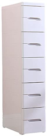 Schubladenschrank, 20 cm breit, für Badezimmer, Nachttisch, schmaler Spalt, Aufbewahrungsschrank, Küchenregal, Organizer (weiß, 3 Ebenen)