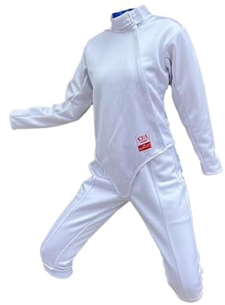 HXYhydrypd 450N Fechtsportuniformanzug, 3-teiliges Fechtausrüstungsset für Damen für Florett, Degen, Säbel, Hosen, Jacke, Weste(48#)