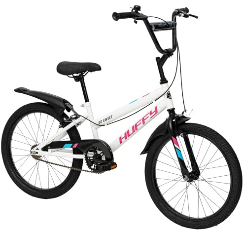 Huffy So Sweet Kids Bike Collection – 12, 16, 20 Girls’ Bicycles with Stabilisers, Dual Caliper Brakes & Adjustable Seat, Pink, White, Blue or Purple, Ages 3–9, Fun Designs