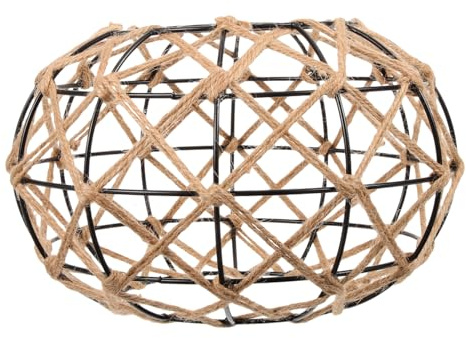 DIYEAH Paralume Liscia Ferro Corda in Sospensione da Lampada e Vintage Superficie Design Rustico Decorativo per Lampade Soggiorno e Cucina