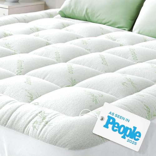 Mattress Topper Cloud-Like Comfort - Ultra-Soft, Breathable, and Cooling Pad Viscose made from bamboo Protection - 90x190cm, Deep Fit
