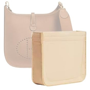Xoppia Taschen-Organizer kompatibel mit Hermes Evelyne 16 29 33 Tasche Filzeinsatz Einsatz für Damen Handtasche (Beige, Evelyne 29)