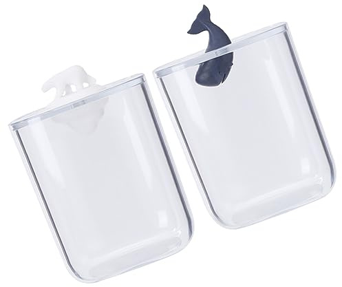 BAZEITFLOW 2 piezas Caja de Almacenamiento de Hisopos de Acrílico con Diseño de Animales Organizador Multifuncional para Bastoncillos de Algodón y Palillos para Decorar Encimera y Mantener