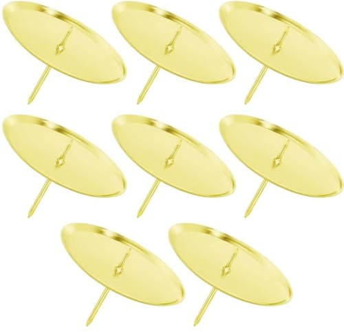 OUDQFCJ Set di 4 Porta candele per Corona avvento Oro 7.5 cm Porta Candele con Spina per Corona avvento Accessori Decorativi per Candele per corona avvento