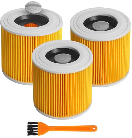 3 filtri aspirapolvere per Kärcher, adatti per Kärcher serie WD WD2 WD3 WD3P A2004 MV2 MV3, filtri di ricambio per aspirapolvere per Kärcher 6.414-552.0, 6.414-772.0, 6.414-547.0