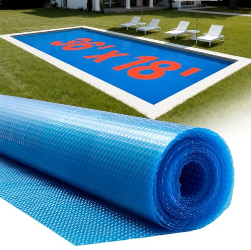 VEVOR Cubierta Solar para Piscina Manta Solar para Piscinas Cubierta Solar para Piscina Enterrada sobre el Suelo Cubiertas Solares de Color Azul de 16 mil para Piscinas (1097 x 549 cm (Rectangular))