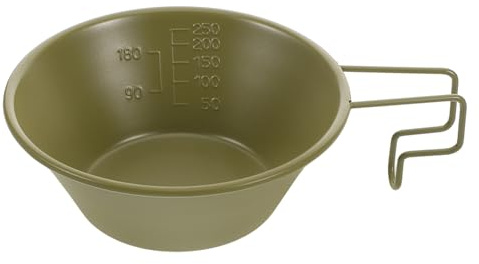 GALPADA Ciotola da Campeggio in Acciaio Inox 250 Ml Manico Salvaspazio, Antiaderente e Resistente Alte Temperature, Stoviglie Portatili per Escursionismo, Picnic e Uso All’aperto