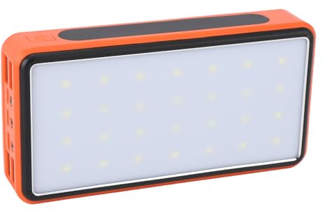 Fockety Power Bank Solare, 10000mAh 20W Caricatore Portatile a Ricarica Rapida Caricatore per Telefono Power Bank Ingresso Uscita Tipo C Ricarica Pannello Solare con Luce SOS per