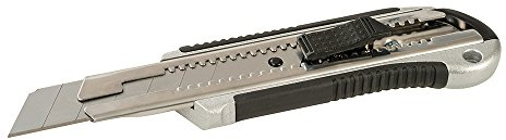 Silverline 725183 Cutter à lame rétractable 25 mm, 0 V, Argent