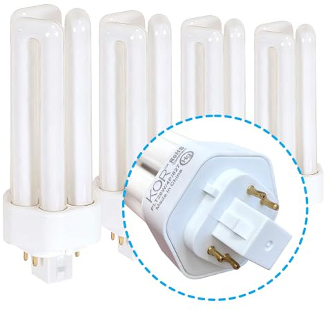KOR (4 Pack) K20788 - PL26W/3U/4P/841 - Compact Fluorescent Plug-in - T4 - Triple Tube - 26 Watt - 4-Pin (GX24q-3) - 4,100 Kelvin (Cool White)