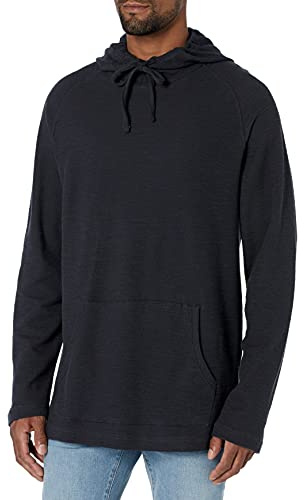 Amazon Essentials Men's Long-Sleeve Slub Thermal Pullover Hoodie, Black, XXL Tall