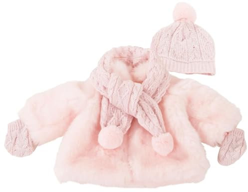 Götz 3402980 Winterset Furry Christmas - Puppenbekleidung-Set Gr. XL - 3-teiliges Bekleidungs- und Zubehörset für Stehpuppen von 45 - 50 cm