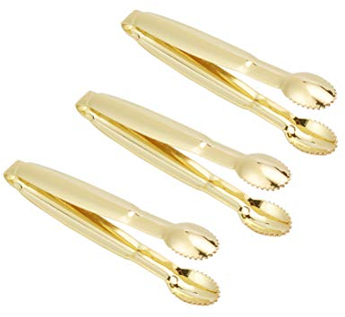 Leikance Lot de 3 pinces à sucre en acier inoxydable 10 * 1.4cm doré