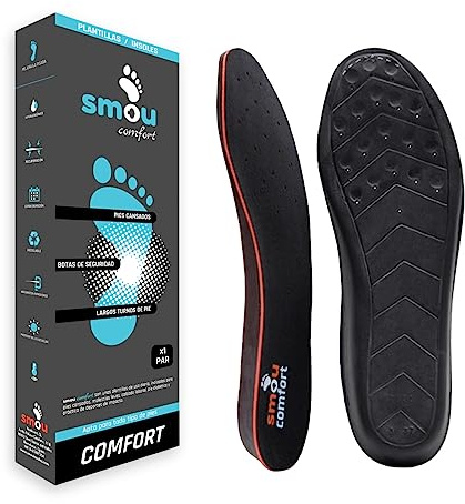 Semelles confort pour chaussures – SMOU Comfort – Gel amortissant et mousse à mémoire de forme – Toucher doux, anti-odeurs – Pour hommes et femmes, usage quotidie | 46-47 EU